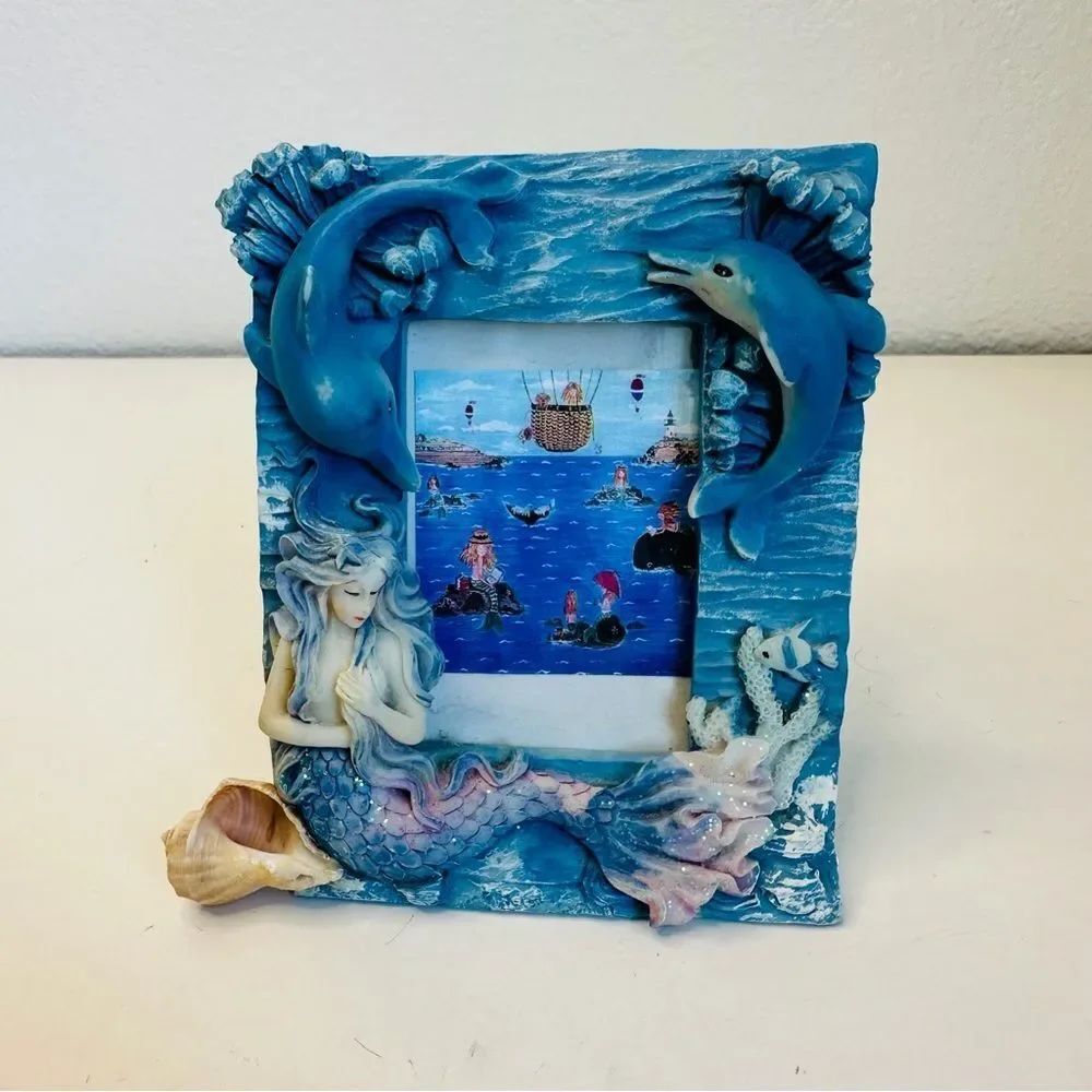 Mermaid Dolphin Ocean Resin Picture Frame